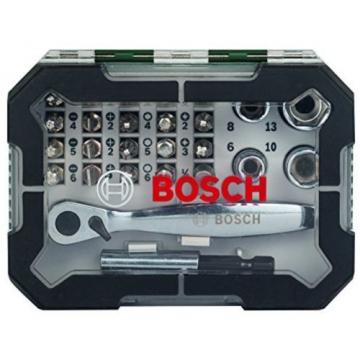 Bosch Cuba  Screwdriver Bit And Ratchet Set, 26 Pieces