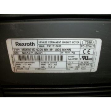 Rexroth Micronesia  Bosch MSK071D-0300-NN-MI-UGO 71D Frame Servo Motor MOT3145