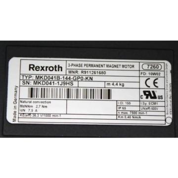 Rexroth, Falkland Islands  MKD041B-144-GP0-KN, R91126180, Servo Motor 3-Phase Permanent Magnet