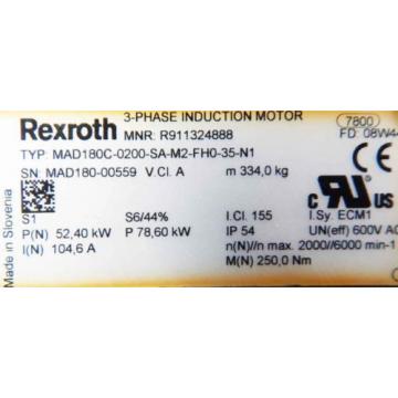 Rexroth Ghana  Servomotor MAD180C-0200SA-M2-FHO-35-N1-used-