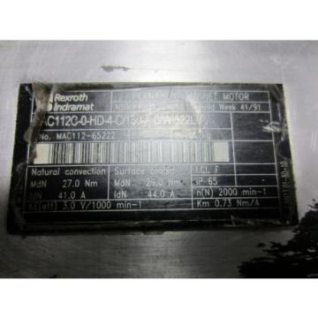 Rexroth Greece Indramat MAC112C-0-HD-4-C/130A-A-0/WI522LV Permanent Magnet Servo Motor