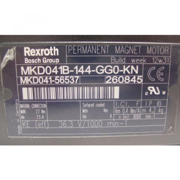 Origin Honduras  REXROTH INDRAMAT  PERM MAGNET MOTOR  MKD041B-144-GG0-KN   60 Day Warranty #5 image