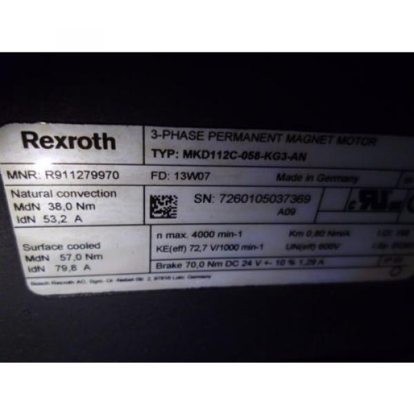 REXROTH Lebanon  MKD112C-058-KG3-AN 3-PHASE PERMANENT MAGNET MOTOR Origin NO BOX #4 image