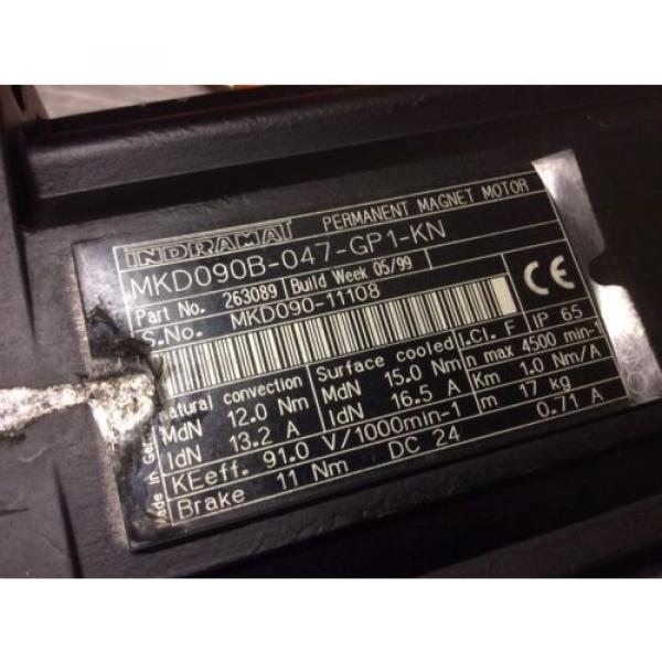 REXROTH Kuwait  INDRAMAT MKD090B-047-GP1-KN SERVO MOTOR WITH CABLE #5 image