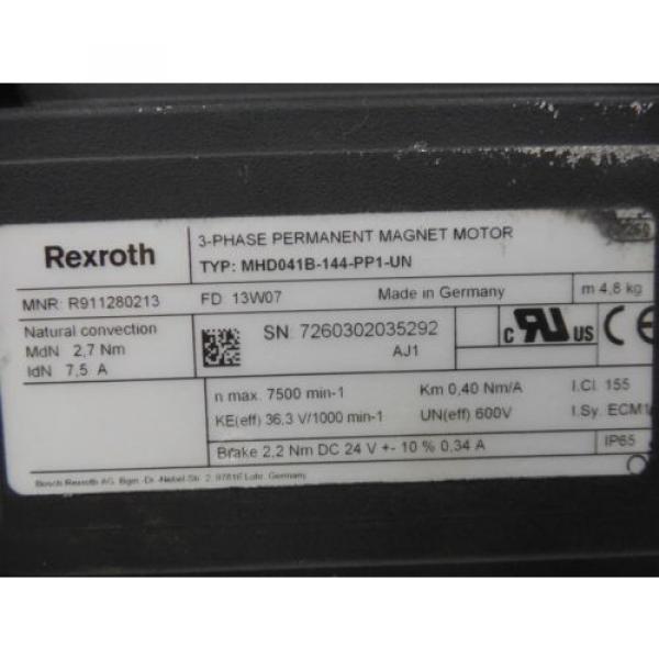 USED Liberia  Rexroth Indramat MHD041B-114-PP1-UN Permanent Magnet Servo Motor #6 image