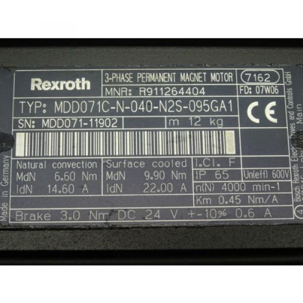 Bosch Morocco  Rexroth Indramat Servomotor MDD071C-N-040-N2S-095GA1 R911264404 #6 image