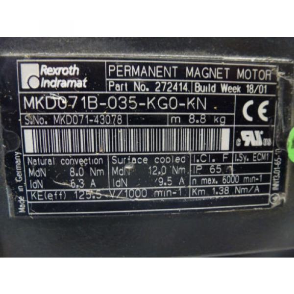 Rexroth erde  Indramat MKD071B-035-KG0-KN, Permanent Magnet Motor #3 image