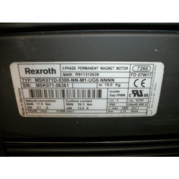 Rexroth Micronesia  Bosch MSK071D-0300-NN-MI-UGO 71D Frame Servo Motor MOT3145 #2 image