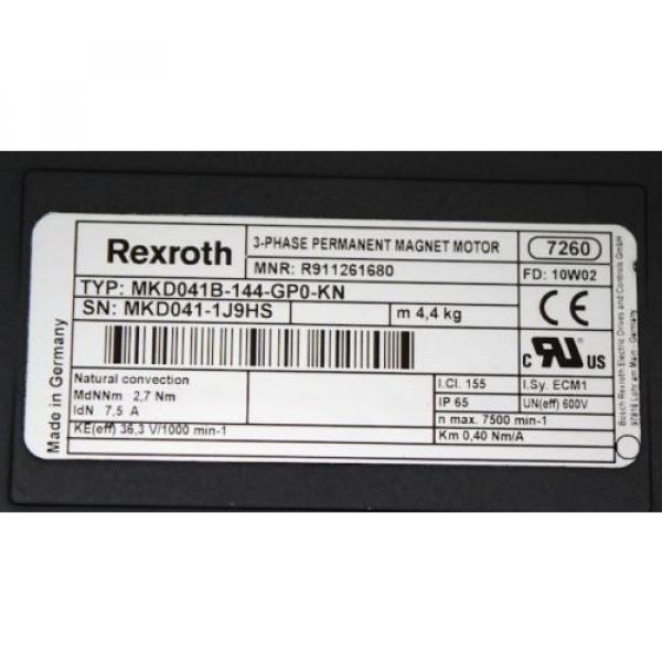 Rexroth, Falkland Islands  MKD041B-144-GP0-KN, R91126180, Servo Motor 3-Phase Permanent Magnet #4 image
