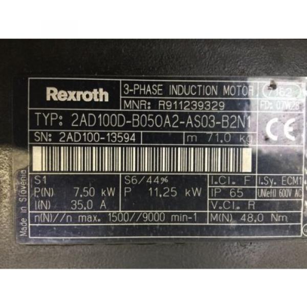 REXROTH Korea-South   3-Phase Induction Motor 2AD100D-B050A2-AS03-B2N1 #4 image