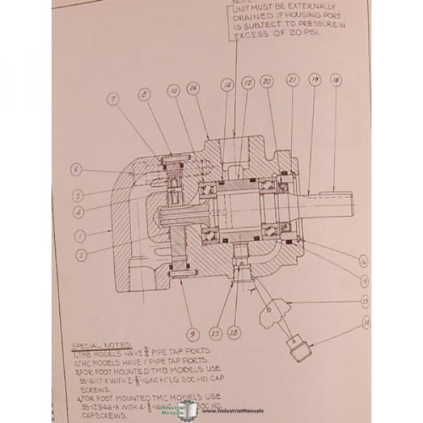 Denison St. Lucia  600, 700 800 Series, Vane Type Pump Motor Service Manual 1964 #3 image