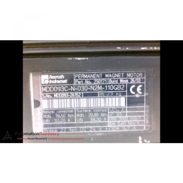 REXROTH France  INDRAMAT MDD0093C-N-030-N2M-110GB2, PERMINENT MAGNET MOTOR #1 image
