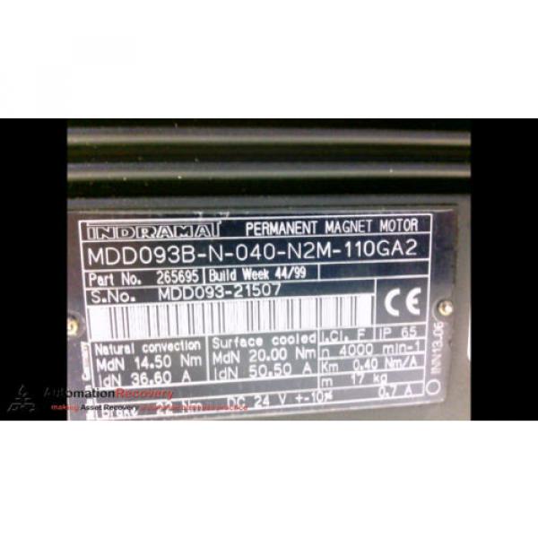 REXROTH Korea-South  INDRAMAT MDD093B-N-040-N2M-110GA2, PERMINENT MAGNET MOTOR #198362 #1 image