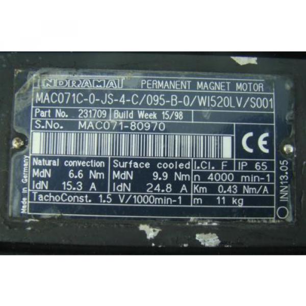 Rexroth Libya  Indramat Permanent Magnet Motor MAC071C-0-JS-4-C/095-B-0/WI520LV/S002 #4 image