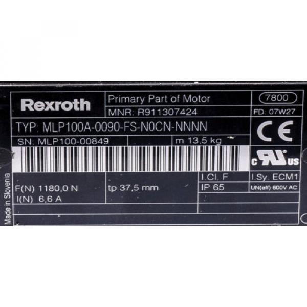 REXROTH Algeria  MLP100A-0090-FS-N0CN-NNNN Primary Part with Motor Windings #3 image