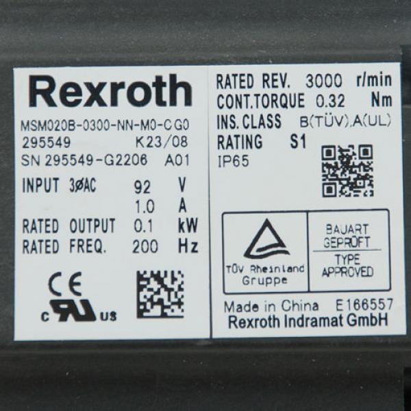 REXROTH Jordan  MSM020B MSM020B-0300-NN-M0-CG0-295549 Servomotor Syncro Drive Motor USED #2 image