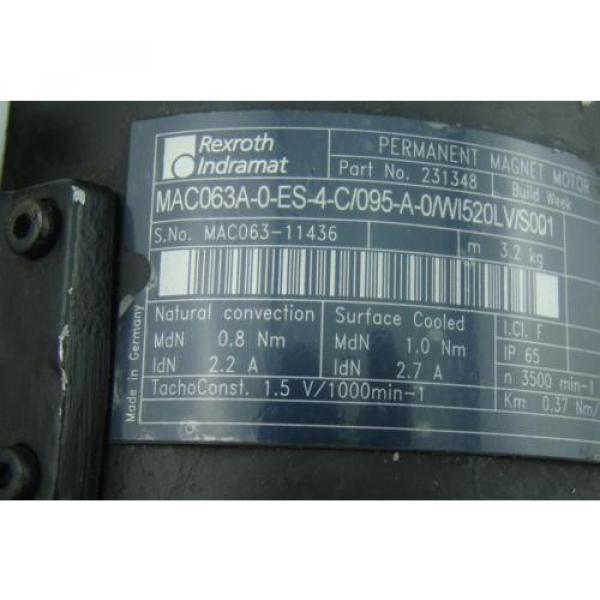 Rexroth Haiti  Indramat Permanant Magnet Motor MAC063A-0-ES-4-C/095-A-0/WI520LV/S001 #10 image