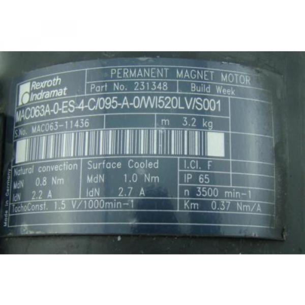 Rexroth Haiti  Indramat Permanant Magnet Motor MAC063A-0-ES-4-C/095-A-0/WI520LV/S001 #11 image