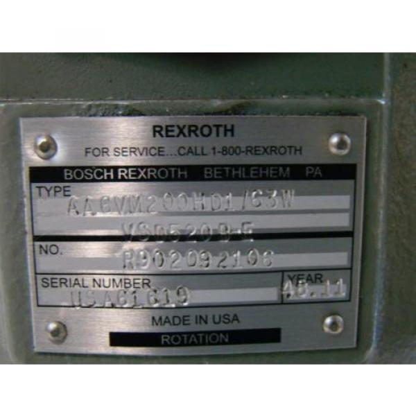 Rexroth Denmark  Hydraulic Motor Variable Displacment R902092106 AA6VM200H01/63W VSD520B- #3 image