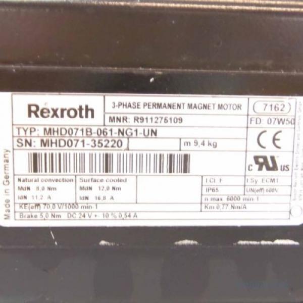 Rexroth Dominica  Indramat Servomotor MHD071B-061-NG1-UN R911275109 GEB #2 image