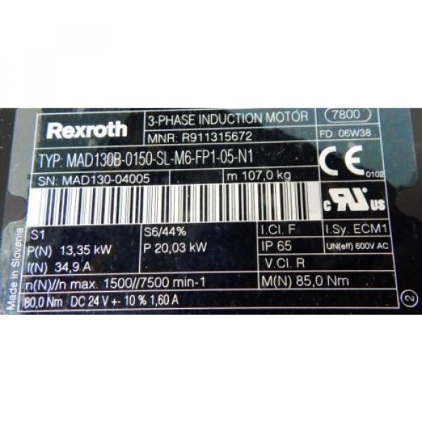 Rexroth Cuba  3-Phase Induktions Motor MAD130B-0150-SL-M6-FP1-05-N1 - unused/OVP - #4 image