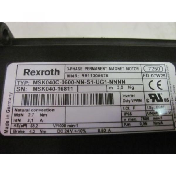 WARRANTY India  Origin Rexroth MSK040C-0600-NN-S1-UG1-NNNN Permanent Magnet Servo Motor #6 image