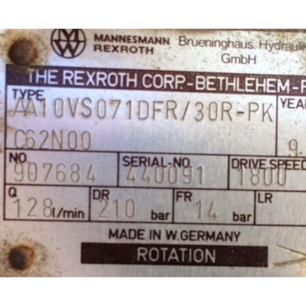 Rexroth Kazakhstan  Hydraulic pumps MDL AA10VS071 w Reliance 40 HP Motor DUTY MASTER 3 PH #5 image